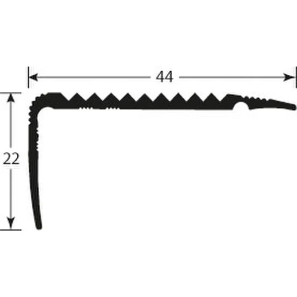 Nez De Marches Percé Dessus Striés Finition Alu Or Dimensions 44x21mm Longueur 3m Romus 15323 2 Nez De Marches Percé Dessus Striés Finition Alu Or Dimensions 44x21mm Longueur 3m Romus 15323 – Image 2