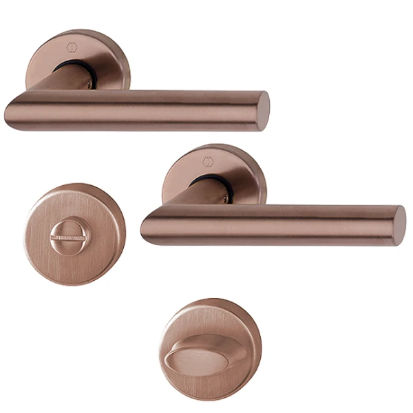 Ensemble Sur Rosace à Condamnation Amsterdam Hoppe Inox Finition Cuivré 1 Ensemble Sur Rosace à Condamnation Amsterdam Hoppe Inox Finition Cuivré