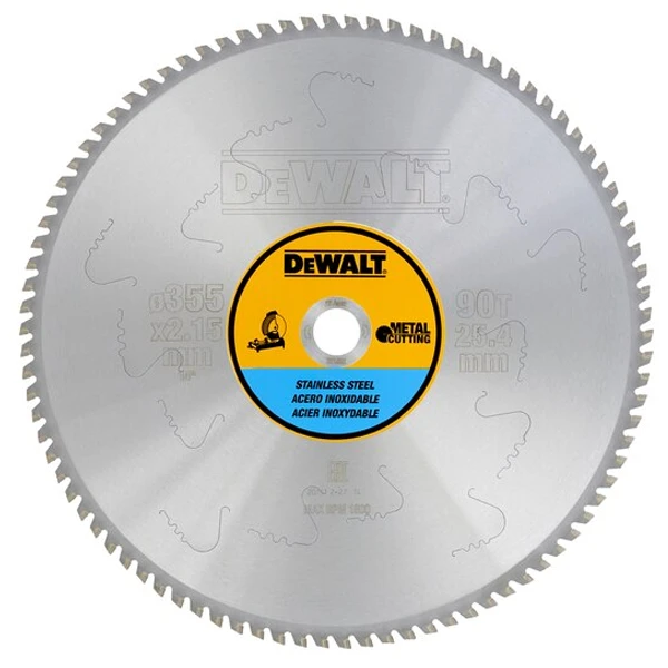 Lame De Scie Circulaire 355x25.4mm 90 Dents Inoxydable - Dewalt 4 Lame De Scie Circulaire 355x25.4mm 90 Dents Inoxydable - Dewalt – Image 4