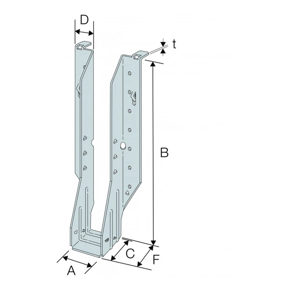 Étrier IUSE à Brides Latérales Acier Galvanisé Hauteur 399 Mm Largeur 92 Mm 2 Étrier IUSE à Brides Latérales Acier Galvanisé Hauteur 399 Mm Largeur 92 Mm – Image 2