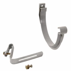 Kit De Crochet De Gouttière Demi-ronde Nicoll Avec étrier - Longueur 25 Mm - À Visser - Tachtan - Gris