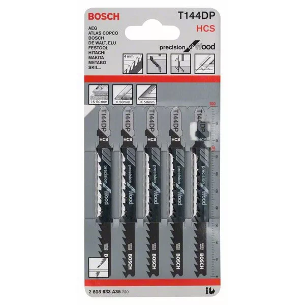 Lame Scie Sauteuse Bosch T 144 DP Precision For Wood Jeu De 5 Lames 1 Lame Scie Sauteuse Bosch T 144 DP Precision For Wood Jeu De 5 Lames