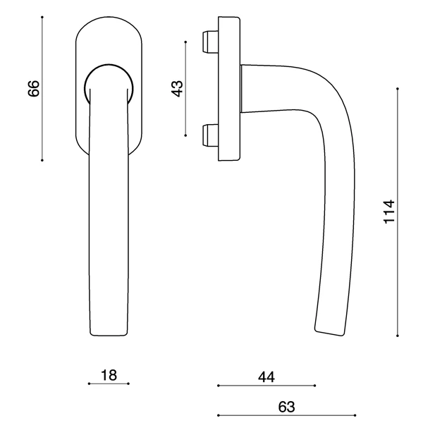 Poignée De Fenêtre à Béquille Vachette Logio Finition Argent Carré 7 Mm 2 Poignée De Fenêtre à Béquille Vachette Logio Finition Argent Carré 7 Mm – Image 2