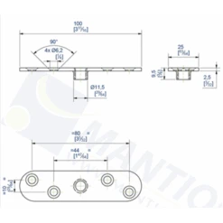 Platine Pour Fixation Sur Chant Avec Trou Taraudé M10 Mantion 0036 -Meilleur Outillage Magasin mantion 0036