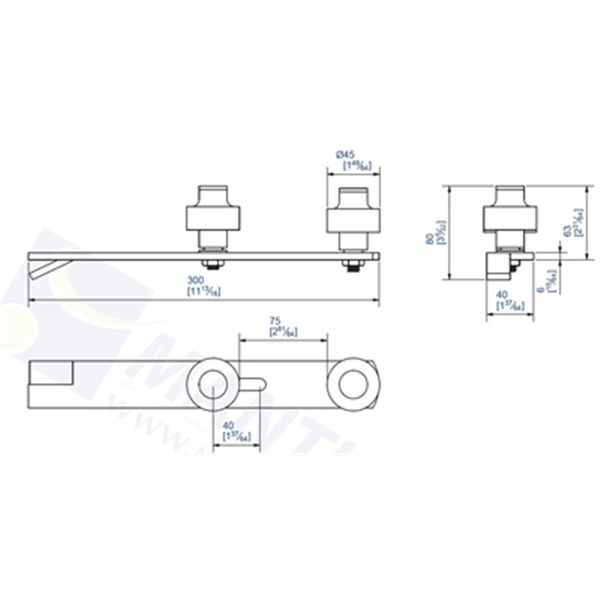 Guide à Scellement Horizontal Réglable 2 Olives Zytel Diamètre 45 Mm : Mantion 1092 1 Guide à Scellement Horizontal Réglable 2 Olives Zytel Diamètre 45 Mm : Mantion 1092