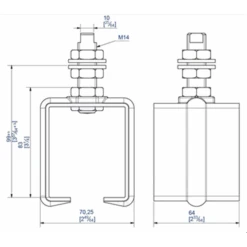 Support à Tige Filetée 6526 Pour Rail 6255 : Mantion 6256