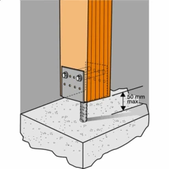 Pied De Poteau En U à Sceller Largeur 80 Mm Simpson Strong-Tie PPD80/70G -Meilleur Outillage Magasin media simpson 1580 542140eb44189 jpg square 1000x1000 2