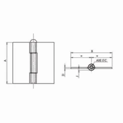 Charnière Américaine à Noeud Roulé Acier Décapé Non Percée 70x70 Mm : Monin 425440