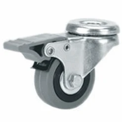 Roue En Caoutchouc Gris Pivot Et Frein Diamètre 50 Mm 04017 PRODIF-SOMEC 004017
