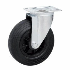 Roulette Sur Platine Pivotante Caoutchouc Noir Diamètre 200 Mm PRODIF-SOMEC 022276
