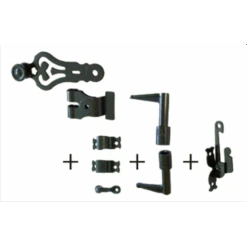 Accessoires Espagnolette Tubrain Noir Crochets Droits Torbel 07TRS16