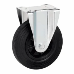 Roue Standard Fixe Caoutchouc Noir Diamètre 200 Mm : PRODIF-SOMEC 023276