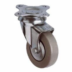 Roulette En Caoutchouc Gris à Platine Pivotante - 32 Mm - 25 Kg