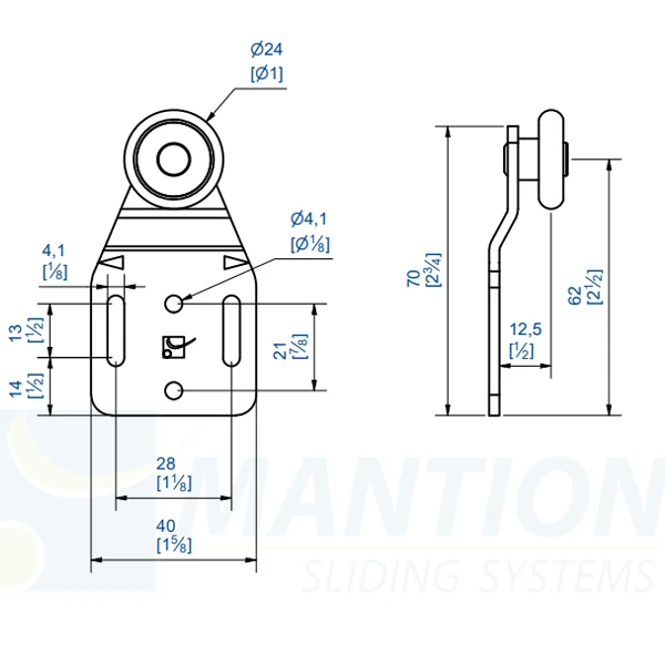 Monture Sur Plat Mantion Tubel 0040-A Pour Porte De Placard - 40 Kg Max 2 Monture Sur Plat Mantion Tubel 0040-A Pour Porte De Placard - 40 Kg Max – Image 2