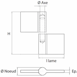 Paumelle De Grille Profilée Clémenson Axe Acier Brut 100 Mm X 55 Mm