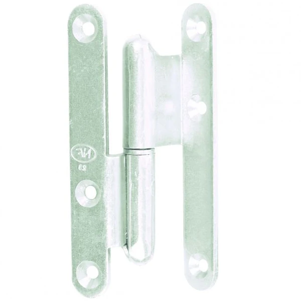 Paumelle Coudée 90° Bouts Ronds Gauche Acier Zingué Blanc 110x60x70mm 2 Paumelle Coudée 90° Bouts Ronds Gauche Acier Zingué Blanc 110x60x70mm – Image 2