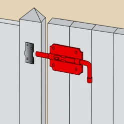Verrou Pistolet Box 16 Mm Longueur 90 Mm Acier Zingué Blanc Sans Gâche