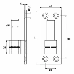 Gond Sur Plaque Torbel Inox 316L Et Laiton Gond 14 Mm Longueur 100 Mm 6 Gond Sur Plaque Torbel Inox 316L Et Laiton Gond 14 Mm Longueur 100 Mm -Meilleur Outillage Magasin plaque 1