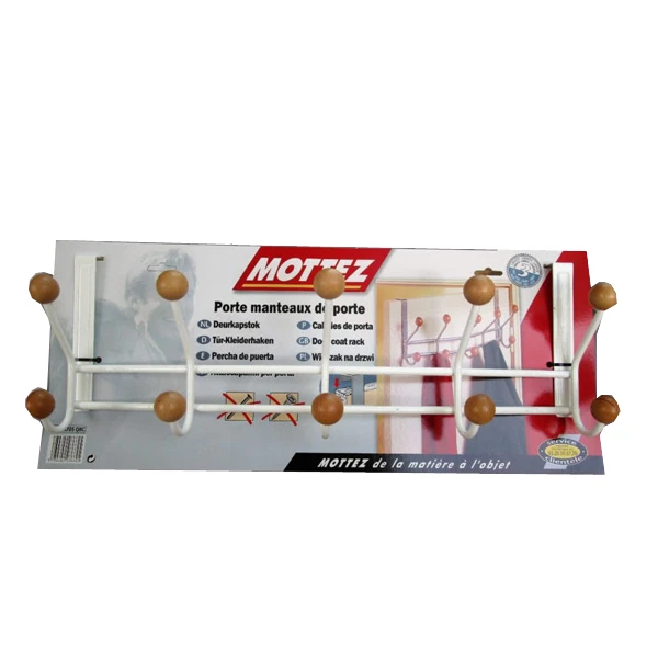 Mottez Porte-manteaux De Porte - Sans Vissage - 10 Crochets - Coloris Blanc - 58 X 21 X 8 Cm 2 Mottez Porte-manteaux De Porte - Sans Vissage - 10 Crochets - Coloris Blanc - 58 X 21 X 8 Cm – Image 2