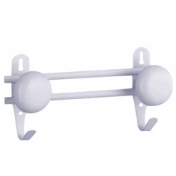 Porte Manteaux à 2 Têtes - Mottez - Acier Blanc