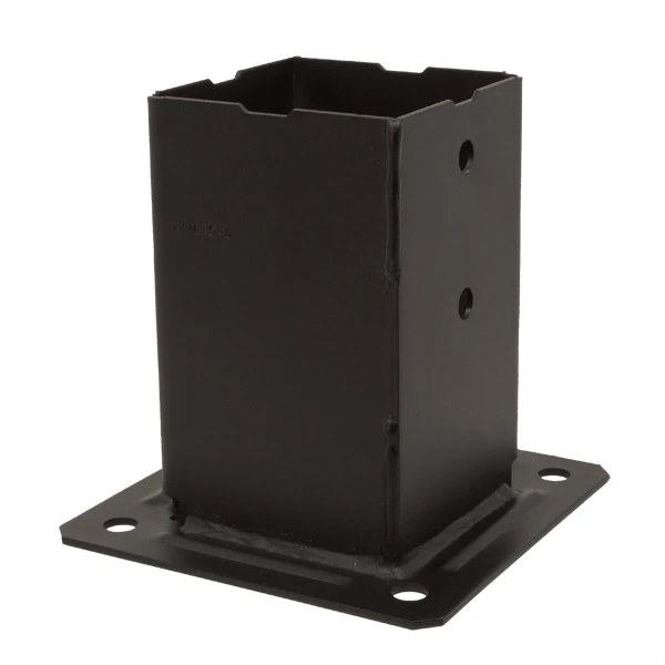 Pied De Poteau Carré De Jardin - PPJBT90PB Pour Poteau 90x90 Mm - Acier S235JR Finition Noire 1 Pied De Poteau Carré De Jardin - PPJBT90PB Pour Poteau 90x90 Mm - Acier S235JR Finition Noire