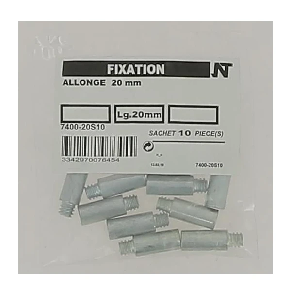 Rallonge Mâle Pour Collier De Fixation - Longueur 40 Mm - Acier Chromé - Sachet De 10 Pièces 2 Rallonge Mâle Pour Collier De Fixation - Longueur 40 Mm - Acier Chromé - Sachet De 10 Pièces – Image 2