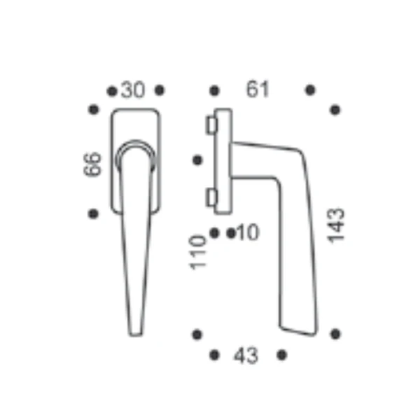 Poignée De Fenêtre à Béquille Vachette Riviera Argent Platine Carré 7 Mm 1 Poignée De Fenêtre à Béquille Vachette Riviera Argent Platine Carré 7 Mm