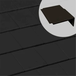 Tuile De Rive Universelle Droite En Béton - Innotech - Graphite - 42 X 33.3 X 14.5 Cm