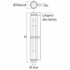 Paumelle De Grille Roulée à Lame Courte Acier Brut Bague Laiton 60 Mm