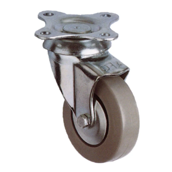 Roulette En Caoutchouc Gris à Platine Pivotante - 40 Mm - 30 Kg 1 Roulette En Caoutchouc Gris à Platine Pivotante - 40 Mm - 30 Kg