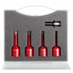 4 Trépans Ø 6, 8, 10, 12 Mm Et Adaptateur - Mini Drygres Rubi -Meilleur Outillage Magasin rubi forets