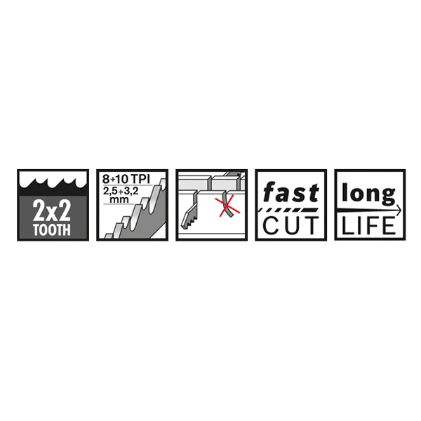 Lame Scie Sabre Métal Bosch S1126CHF Heavy Metal 225x25x1,1mm Lot X5 3 Lame Scie Sabre Métal Bosch S1126CHF Heavy Metal 225x25x1,1mm Lot X5 – Image 3