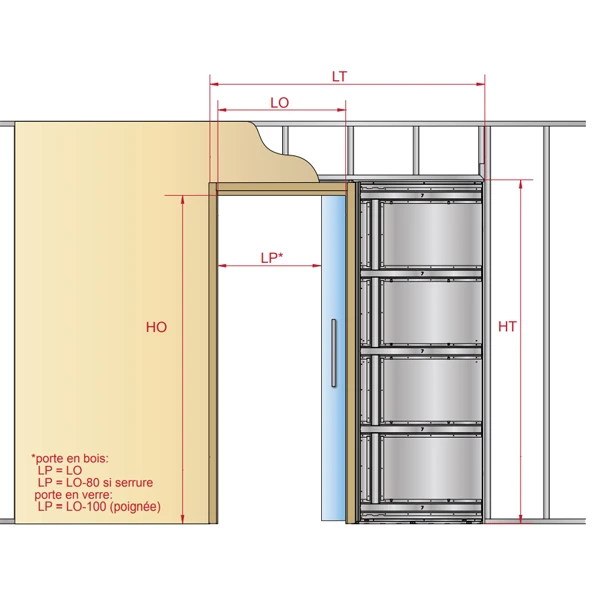 Kit D'habillage Pour Porte En Bois Coulissante Entre-cloisons - SAF-INSIDE789F Mantion - Porte De 40 Mm Maxi 2 Kit D'habillage Pour Porte En Bois Coulissante Entre-cloisons - SAF-INSIDE789F Mantion - Porte De 40 Mm Maxi – Image 2
