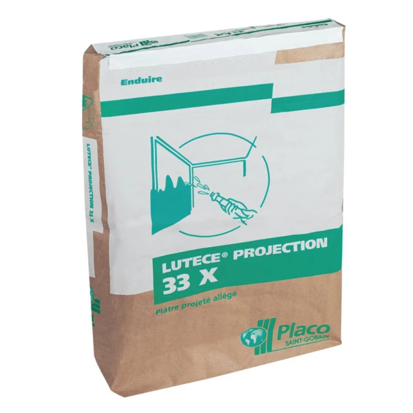 Plâtre Allégé à Projeter Pour Enduisage Des Murs Et Plafonds - Lutèce Projection 33X - Sac De 33 Kg 1 Plâtre Allégé à Projeter Pour Enduisage Des Murs Et Plafonds - Lutèce Projection 33X - Sac De 33 Kg