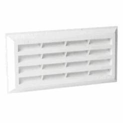 Grille De Ventilation Intérieure à Sceller Avec Moustiquaire - Blanche - 262 X 174 Mm
