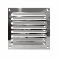 Grille D'aération à Persiennes Intérieur Extérieur 150 X150 Mm Inox