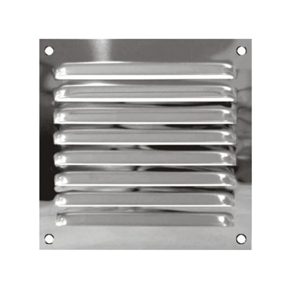 Grille D'aération à Persiennes Intérieur Ou Extérieur 100 X100 Mm Inox 1 Grille D'aération à Persiennes Intérieur Ou Extérieur 100 X100 Mm Inox