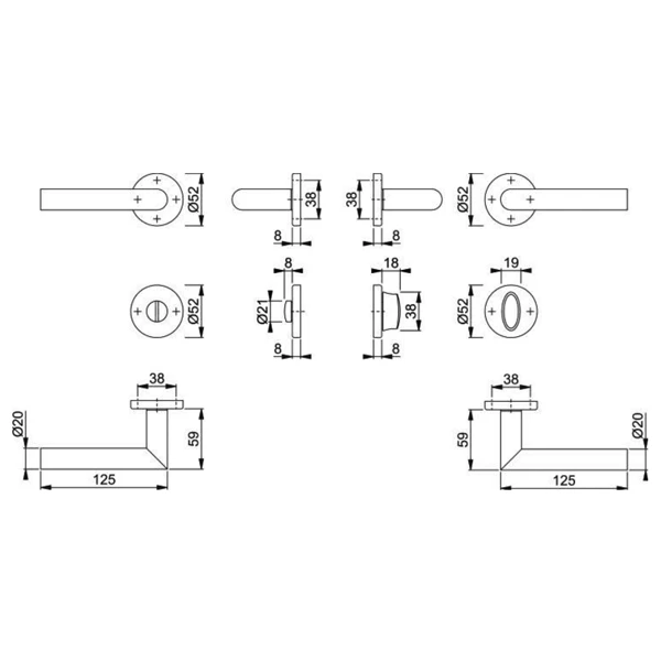 Ensemble Sur Rosace à Condamnation Amsterdam Hoppe Inox Finition Cuivré 2 Ensemble Sur Rosace à Condamnation Amsterdam Hoppe Inox Finition Cuivré – Image 2