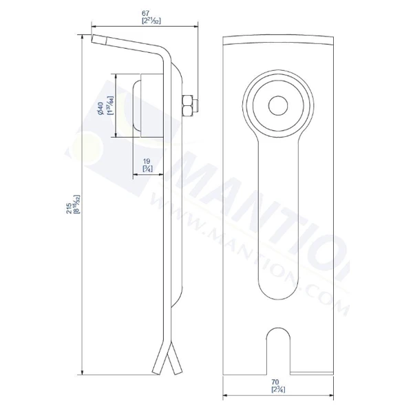 Butoir à Sceller Avec Tampon Amortisseur Renforcé : Mantion 1095 2 Butoir à Sceller Avec Tampon Amortisseur Renforcé : Mantion 1095 – Image 2
