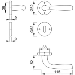 Ensemble Sur Rosace Clé En L Maribor Hoppe Alu Chromé Mat 3794395