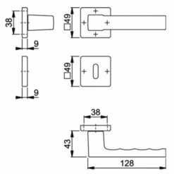 Ensemble Sur Rosace Clé En L Toulon Hoppe Alu Finition Noir Mat 11637614 -Meilleur Outillage Magasin schema 1