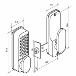 Verrou à Code Mécanique Avec Pêne 1/2 Tour à Encastrer Thirard 072692