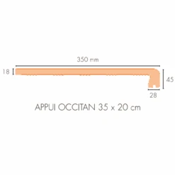 Appui De Fenêtre Occitan Terreal AP11 En Terre Cuite Lisse - Rouge - 350 MM X 200 MM X 45 MM -Meilleur Outillage Magasin schema 35x20 1
