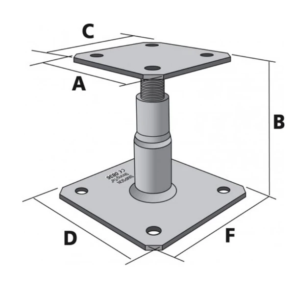 Pied De Poteau Réglable Hauteur 100-150mm Simpson Strong-Tie APB100/150 Simpson-Strong-Tie 4 Pied De Poteau Réglable Hauteur 100-150mm Simpson Strong-Tie APB100/150 Simpson-Strong-Tie – Image 4