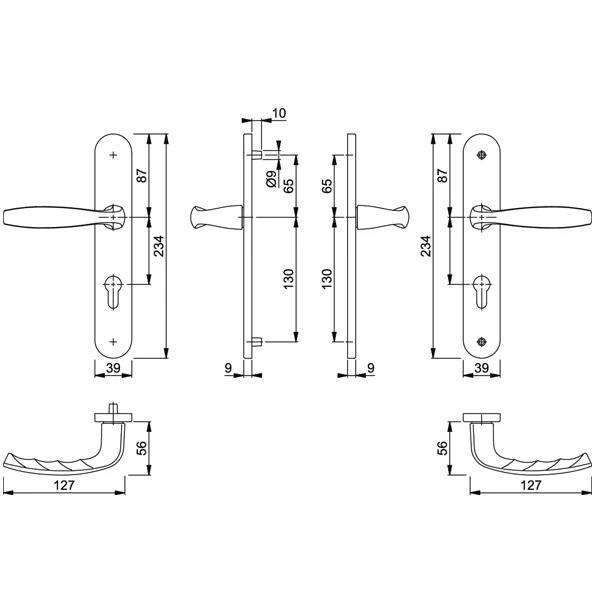Poignée De Porte Clé En L New York Hoppe Alu Aspect Argent 3281961 2 Poignée De Porte Clé En L New York Hoppe Alu Aspect Argent 3281961 – Image 2