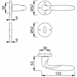 Ensemble Sur Rosace Clé En L Verona Hoppe En Laiton Poli 2811595 -Meilleur Outillage Magasin schema cote 6