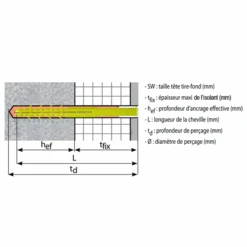 Patte à Vis Sans Tête Pour Descente Eaux Pluviales -Meilleur Outillage Magasin schema technique 3