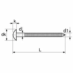 Pointe Annelée Tête Bombée En Acier Inoxydable A4 Filetage Total - 2.5x45mm - Boîte De 1kg
