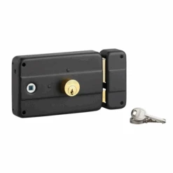 Serrure Applique Double Cylindre Tirage Gauche 140mm Axe 70mm 3 Clés