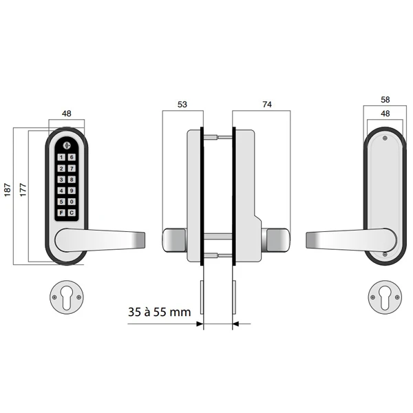 Serrure Code Mécanique Réversible à Béquille Jokey 1500 Lokod Applique 3 Serrure Code Mécanique Réversible à Béquille Jokey 1500 Lokod Applique – Image 3